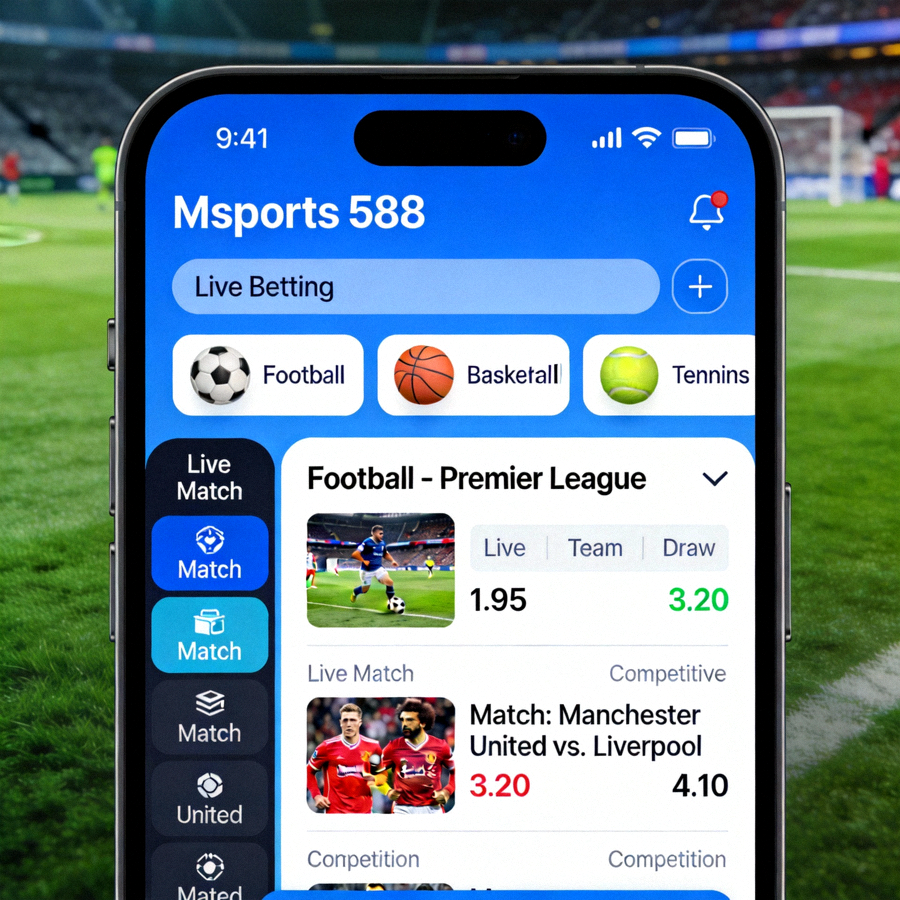 Tampilan antarmuka Msports M88 dengan odds kompetitif
